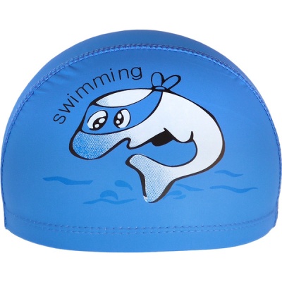 Шапочка для плавания детская Дельфин (ПУ) (синяя) (198-032) E41281